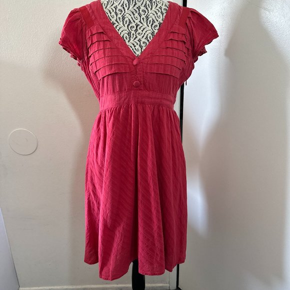 Fossil Dress Size Small Women's Red V-Neck A-Line‎ Preppy Boho Cute Summer. - Picture 1 of 9